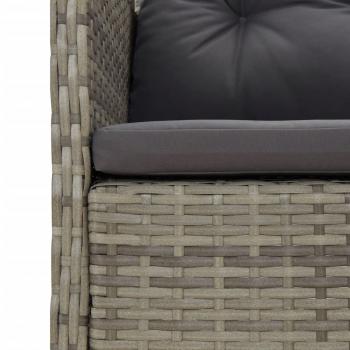 5-tlg. Garten-Lounge-Set mit Kissen Grau Poly Rattan