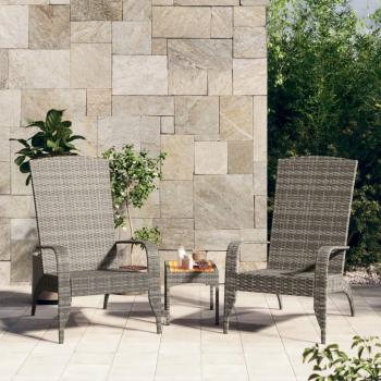 ARDEBO.de - Adirondack-Gartenstuhl Grau Poly Rattan