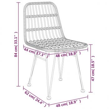 5-tlg. Garten-Essgruppe Poly Rattan