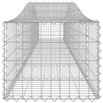 Gabione mit Hochbogen 400x50x40/60 cm Verzinktes Eisen