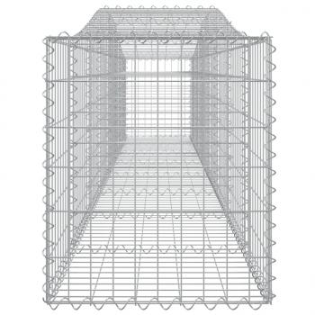 Gabione mit Hochbogen 400x50x60/80 cm Verzinktes Eisen