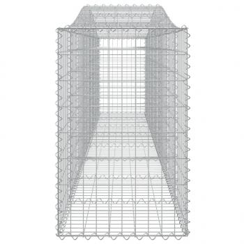 Gabione mit Hochbogen 400x50x80/100 cm Verzinktes Eisen