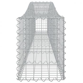 Gabione mit Hochbogen 400x30x40/60 cm Verzinktes Eisen