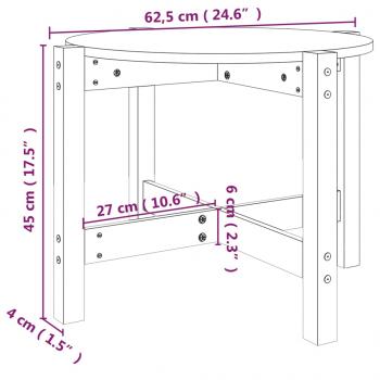 Couchtisch Grau Ø 62,5x45 cm Massivholz Kiefer