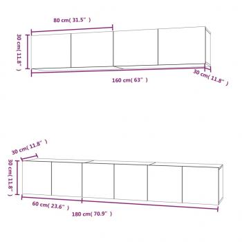 5-tlg. TV-Schrank-Set Schwarz Holzwerkstoff