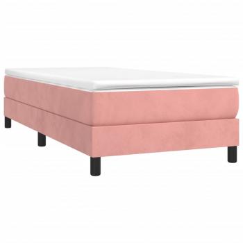 Boxspringbett mit Matratze Rosa 80x200 cm Samt