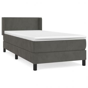 Boxspringbett mit Matratze Dunkelgrau 90x190 cm Samt