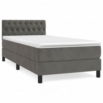 Boxspringbett mit Matratze Dunkelgrau 90x190 cm Samt