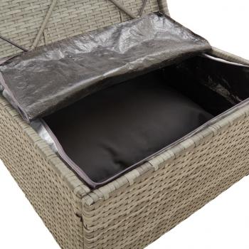 4-tlg. Garten-Lounge-Set mit Kissen Grau Poly Rattan