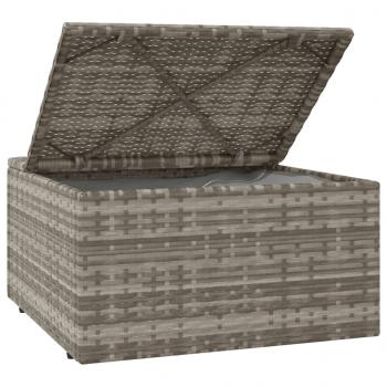 4-tlg. Garten-Lounge-Set mit Kissen Grau Poly Rattan