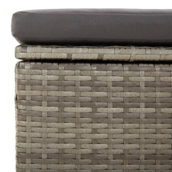 4-tlg. Garten-Lounge-Set mit Kissen Grau Poly Rattan