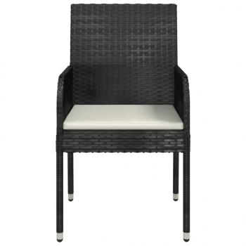 Gartenstühle mit Kissen 4 Stk. Poly Rattan Schwarz