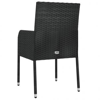 Gartenstühle mit Kissen 4 Stk. Poly Rattan Schwarz