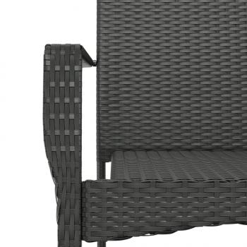 Gartenstühle mit Kissen 2 Stk. Poly Rattan Schwarz