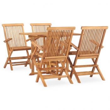 ARDEBO.de - 5-tlg. Garten-Essgruppe Klappbar Massivholz Teak