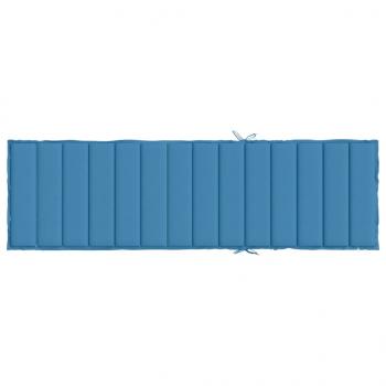 Sonnenliegen-Auflage Melange Blau 200x70x4 cm Stoff