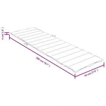 Sonnenliegen-Auflage Melange Blau 200x70x4 cm Stoff