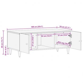 Couchtisch 100x54x40 cm Massivholz Mango