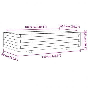 Pflanzkübel Weiß 110x60x26,5 cm Massivholz Kiefer