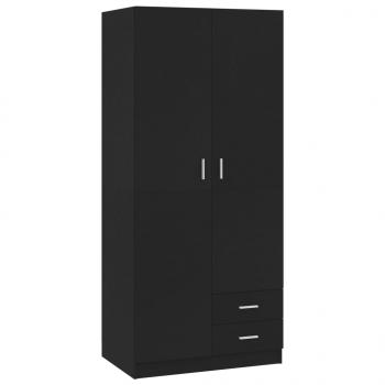 Kleiderschrank Schwarz 80x52x180 cm Holzwerkstoff