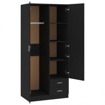 Kleiderschrank Schwarz 80x52x180 cm Holzwerkstoff