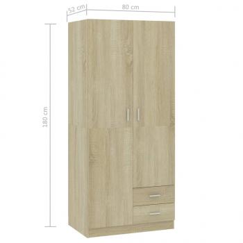 Kleiderschrank Sonoma-Eiche 80x52x180 cm Holzwerkstoff