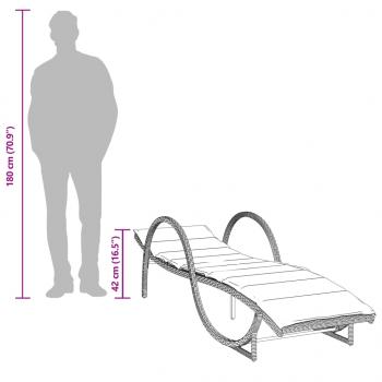 Sonnenliegen 2 Stk. mit Auflagen Braun Poly Rattan