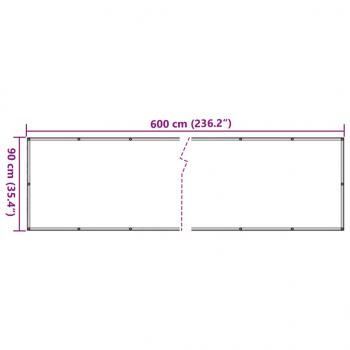 Garten-Sichtschutz Leistenstein-Optik Grau 600x90 cm PVC