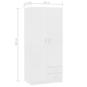 Kleiderschrank Weiß 80x52x180 cm Holzwerkstoff