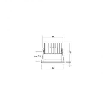 Brumberg ALTERO LED-Einbaudownlight IP44, 9,2W, 840lm, 4000K, schwarz (12035854)