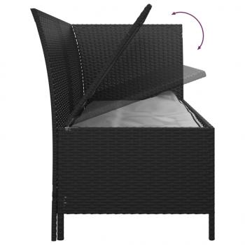 4-tlg. Garten-Lounge-Set mit Kissen Schwarz Poly Rattan