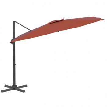 LED-Ampelschirm Terrakotta 400x300 cm