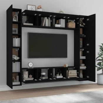 8-tlg. TV-Schrank-Set Schwarz Holzwerkstoff