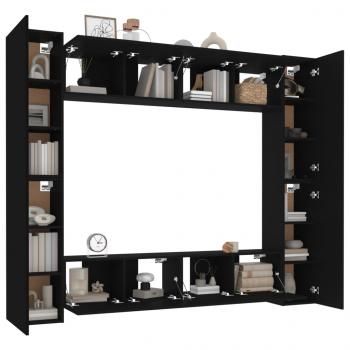 8-tlg. TV-Schrank-Set Schwarz Holzwerkstoff