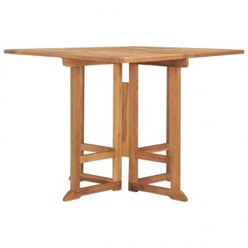 Klappbarer Garten-Esstisch 90x90x75 cm Massivholz Teak