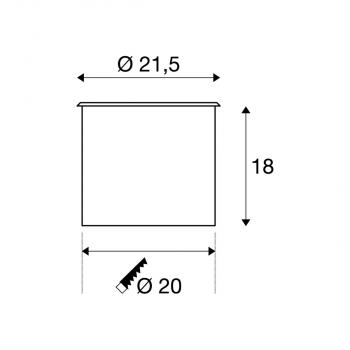 SLV DASAR 215 Outdoor Bodeneinbauleuchte, QPAR111, IP67, rund, edelstahl 316, max. 75W (229230)