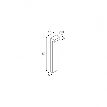 SLV L-LINE OUT 80 Outdoor Stehleuchte, LED, horizontal, anthrazit, CCT switch 3000/4000K (1003538)