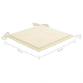 Gartenstuhl-Kissen 4 Stk. Beige 50x50x3 cm Oxford-Gewebe