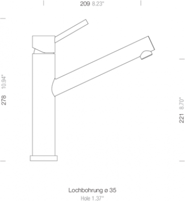 Schock Altos W Einhebelmischer, Vor-Fenster-Armatur, Hochdruckarmatur, Edelstahl massiv (529005EDM)