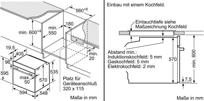 Bosch HBA578BB0 Serie 6 EEK: A Einbaubackofen, 60cm breit, 71 Liter, AutoPilot 30, 3D Heißluft, schwarz