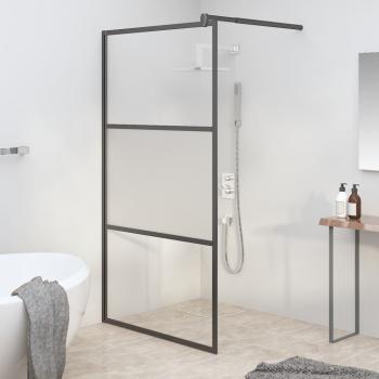 ARDEBO.de - Duschwand für Walk-In Dusche 100x195cm ESG Halbmattiert Schwarz