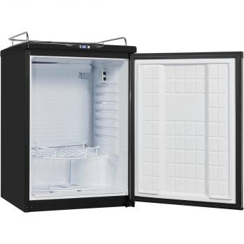 Exquisit BK160-HE-300G inox Bierkühler-Kühlschrank, 163 l, Zapfvorrichtung, Display, schwarz