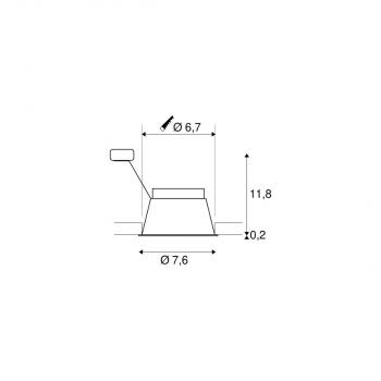 SLV HORN Deckeneinbauleuchte, schwarz, GU10, 25W, blower door getestet (1005435)