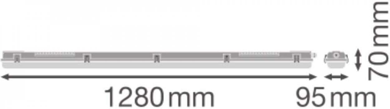 LEDVANCE DAMP PROOF HOUSING GEN 3 1200 P 2XLAMP I, Feuchtraumleuchte, T8-LED-Lampen, IP65, 220-240V, G13, grau (4099854118111)