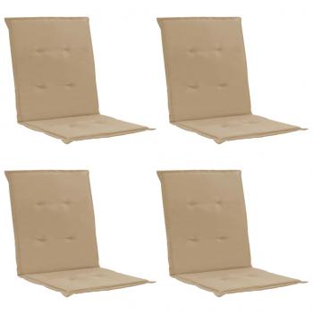 Gartenstuhlauflagen für Niedriglehner 4 Stk. Beige 100x50x3 cm