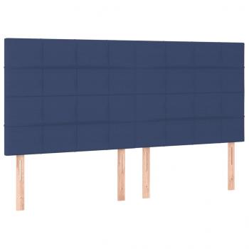 Boxspringbett mit Matratze & LED Blau 200x200 cm Stoff