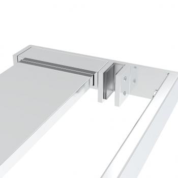 Duschwand mit Ablage für Walk-In-Dusche Chrom 115x195 cm ESG