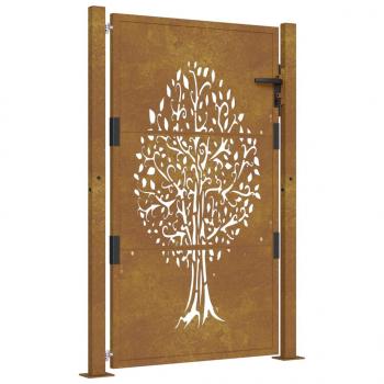 Gartentor 105x155 cm Cortenstahl Baum-Design