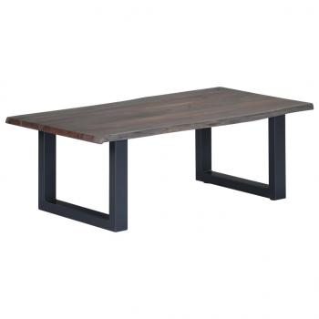 ARDEBO.de - Couchtisch Lebendige Kanten Grau 115x60x40cm Massivholz Akazie