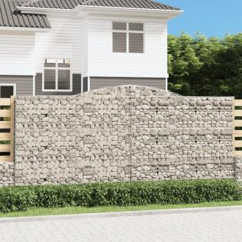 ARDEBO.de - Gabionen mit Hochbogen 7 Stk. 400x30x180/200cm Verzinktes Eisen